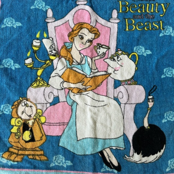 Vintage 90s Franco Beauty and the Beast Bath Towel 24x43 Disney - Picture 2 of 5